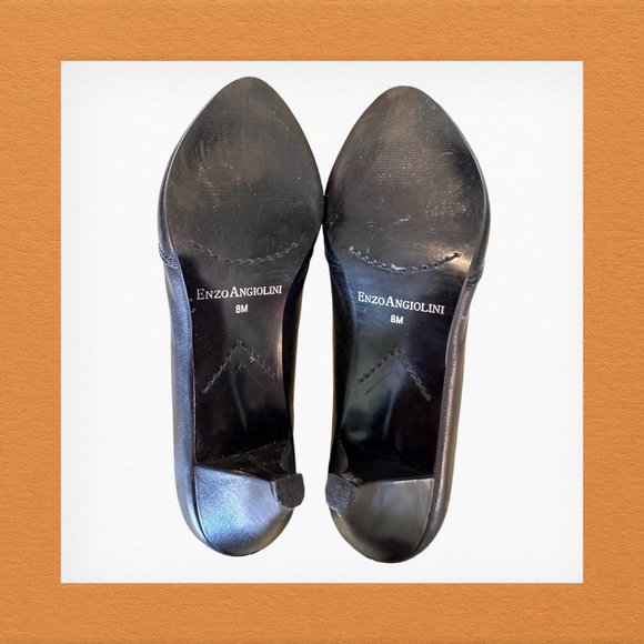 ENZO ANGIOLINI AEJAMESONBR Black Leather Heels Size 8 M - Picture 13 of 13